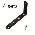 Heavy Duty 4pcs L-shaped Corner Brackets - Stainless Steel  Rounded   Countersun