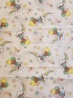 Vintage Precious Moments Fabric White Teddy Bears  Balloons  Stars  1 25 Yards 