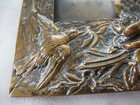 Antique Embossed Bronze Picture Frame Art Nouveau victorian Insects Bird Flowers