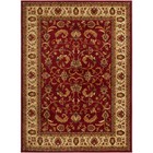 Red Burgundy Ivory Bordered Traditional Area Rug Persien Oriental Floral Carpet