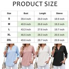 Women s 3 4 Sleeve T-shirt V Neck Loose Fitting Tops Casual Solid Tshirts Summer