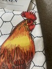 Vintage Stevens Linen Kitchen Dish Tea Towel Rooster Country Farm Cottage Core