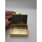 Vintage Gold Tone Classical Cameo Trinket Box Red Enamel Engraved Jewelry Case