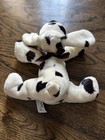 Russ Digby Small Plush Stuffed Dog White Black Spots Brown Bow