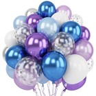 Balloon Bouquet Kit  50 Pack Assorted Latex Metallic Blue Lavender White