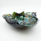 Murano Tutti Frutti Gold Aventurine Glass Ashtray Dish 8 Inch Blue Mcm Vintage