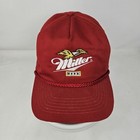 Vintage Miller Hat Cap Snap Back Red Embroidered Beer Promo Trucker Mens 80s