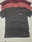 Lot Of 3-carhartt Shirts Mens Medium  Fit K87 Pocket Tee Charcoal  Workwear