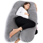 U Shaped Pregnancy Pillow For Sleeping  Full Body Maternity Support  60  Gray Ve