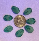 5 Pcs 18 X 12mm Cut   Polish Drop Windows Emerald Vaseline uranium Glass   White