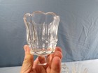 Lot Of 4 Clear Glass Pegged Votive Candle Holders W  Flared Ribbed Design