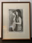 Raphael Soyer Signed Artist Proof Drawing Inscribed  for Burr  Ap Woman Girl