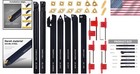21-piece Indexable Lathe Turning Tool Set With Carbide Inserts - 7 Metal Holders