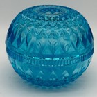 Vtg Indiana Glass Mount Vernon Fairy Lamp Hanover Blue Diamond Point Nos Rare