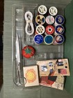 Vintage 10x8 Sewing Box Avocado Green With Tray Filled Notions Thread Needle
