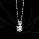 Sterling Silver 925 Round Cut 2ct Cubic Zirconia Solitaire Pendant Necklance 18 