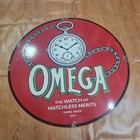 Omega Watch Porcelain Sign 29 X 29 Inches
