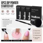 Nailboo 6-piece Dip Powder Starter Kit Base Activator Top Coat Brush Stick