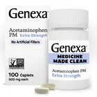 3x Genexa Clean Acetaminophen Pm 500mg Nighttime Sleep Aid  100 Tablets 12 2025