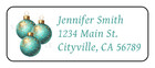 Teal Ornament Balls Personalized Holiday Christmas Address Label Stickers Tags