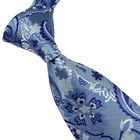 New Fashion Paisley Light Blue White Silk Skinny Woven Men s Tie Necktie 8cm