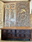 Rustic Modern Trunk Coffee Table Carved Storage Chest Dark Wood Accent Table 53