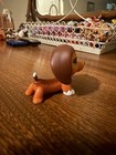 Authentic Littlest Pet Shop  675 Savannah Brown Dachshund Dog Figure Green Eyes