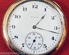 1919 Elgin 12s Pocket Watch 17 Jewels Open Face Hinged Gold-filled Case Running