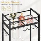 Bar Cart With Wine Rack  Serving Cart For Home  Microwave Cart  Drink Cart  Mobi