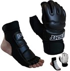 Sparring Set Mma Gloves Hand Foot Protector Taekwondo Sparring Gear Large Black
