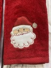 Vtg Christmas Kmart Lot 2 Fingertip Towels Santa Snowman Embroidered 90s Holiday