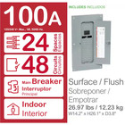 Square D 100 Amp 24-space 48-circuit Indoor Main Breaker Panel Box Load Center