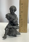 5 Pcs Set Vintage Pewter  Detailed Silver  Figurine Statue Old English Pewter