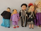 Lot Of 6 Vintage Dolls Old Asian Couple Plastic Wood