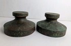 Antique Negus New York Solid Bronze Map Paperweights - Set Of 2  Rare