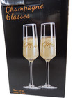 Set Of 2 Personalized Mr  mrs Wedding Champagne Crystal Glasses flutes Brand New