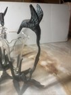 Vintage Andrea By Sadek Hummingbird Sculpture With Glass Tulips 3 Hummingbirds