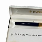 Nos Vintage Parker Super 21 Fountain Pen Blue Gold Filled Cap W box   Papers Usa