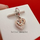 New 925 Sterling Silver Entwined Hearts Double Dangle Charm  charm For Bracelet