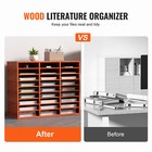 Uimoso Wood Literature Organizer File Sorter Paper Storage Holder 27 Slots Brown