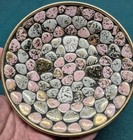 Pink Grey Gold Vintage Mosaic Plate Mid Century Modern Pebble Stone 5 5   
