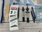 Vintage Drafting   Drawing Tool Set W  Compasses  Rulers  Templates  Pencils
