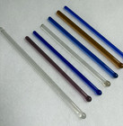 Mcm Blown Glass Swizzle Cocktail Stir Stick Rods Vintage Barware Lot Of 7