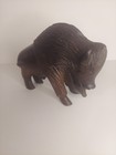 Vintage Ironwood Hand-carved Buffalo Bison Sculpture 5  X 4-3 4  Solid Wood