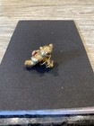 Vintage Avon Teddy Bear Pen With Red Heart Stone Gold Tone Teddy Bear Pen Avon