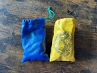Vintage Lot Tsr Dragon Dice   Lot Of 69 Dice With Blue   Yellow Leather Pouches