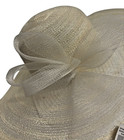 Women s Wide Brim Church Sun Hat Ivory Size Medium 22  Ic Kentucky Derby Poly