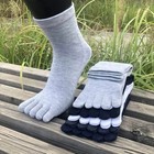 5 Pairs Men s Toe Socks Cotton Five Finger Breathable Sports Casual Dress Socks