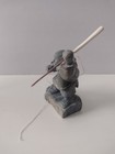 Vintage Signed Inuit Soapstone Carving Roy Pamialok 1996 Harpoon Hunter 5 