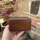 Vintage Wooden Storage Box Trinkets Stationery Jewellery Patina Rustic Style